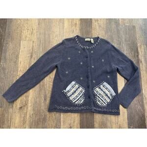 Classic Elements Knit Cardigan Snowflake & Mitten Design